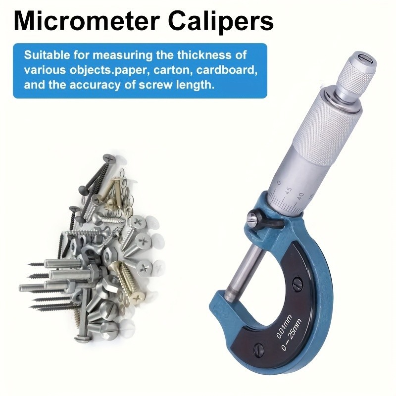 Micrometer Caliper - 0-25mm, 0.01mm Precision for Accurate Measurement