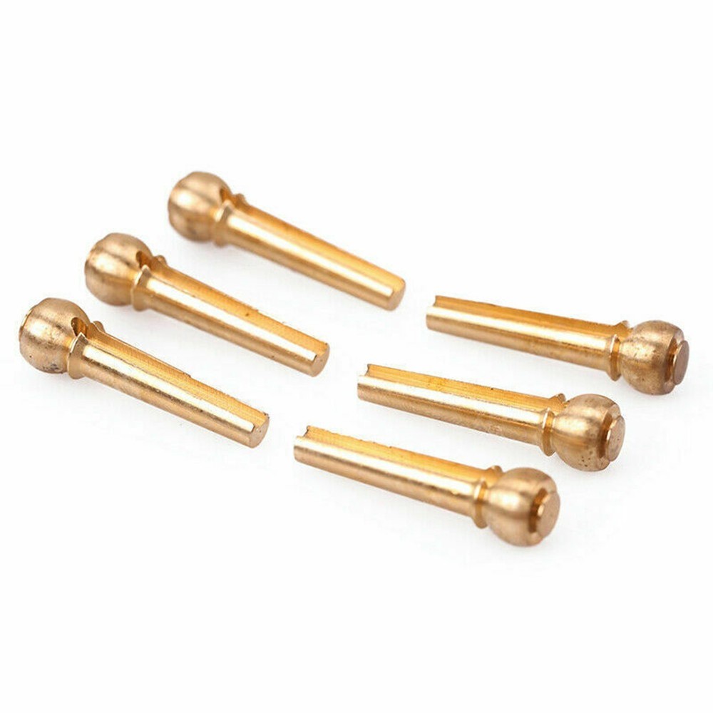 6Pack Acoustic Guitar Brass Bridge Fixed Pins Cone String Dot Solid String Nails