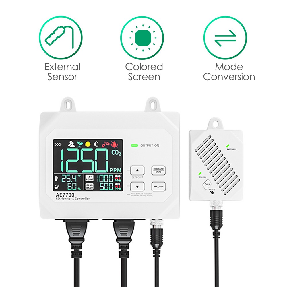 CO2 Monitor & Controller CO2 Concentration Tester Controller 0~9999ppm KHFA