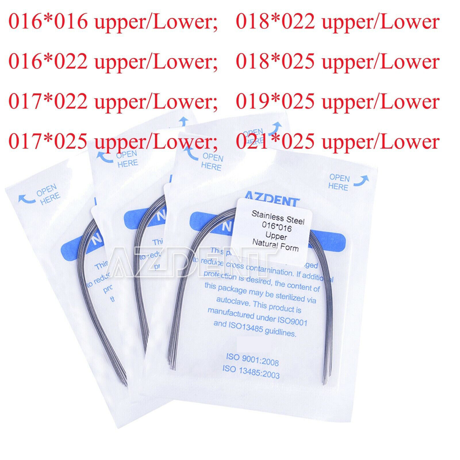 AZDENT Dental Orthodontic Arch Wire Stainles Steel Rectangular Ovoid/Nature Form