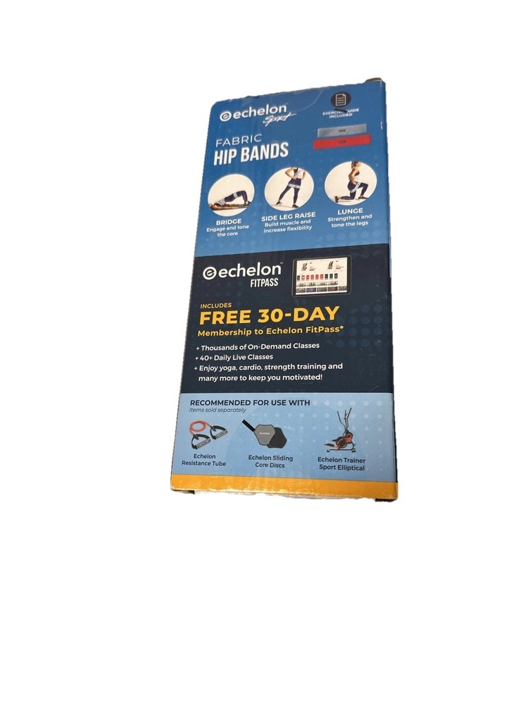 NOB Echelon Fabric Hip Bands 2 - Pack With Exercise Guide