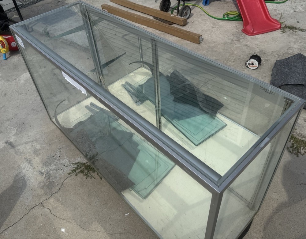 Glass Display Case For Store With Shelves & Lock