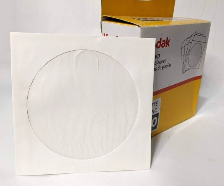 Kodak CD DVD Paper Sleeves white.