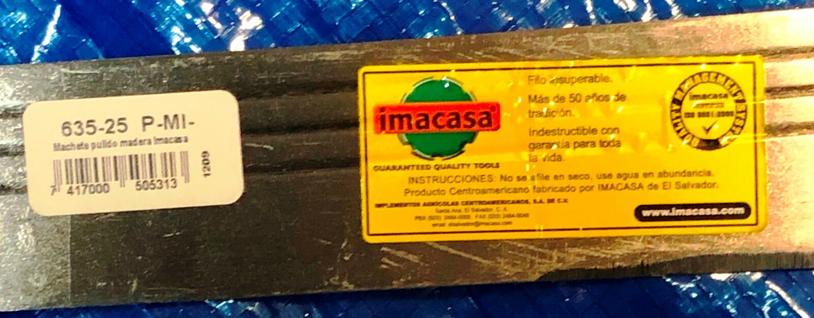 Imacasa Machete 25" Polished With Groove Blade Hardwood Handle IMA-635-25P-MI