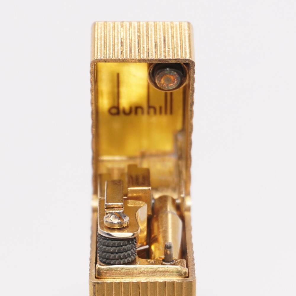 Rare Dunhill Lighter Gold Stripe Pattern-Ultrasonically cleaned_Working