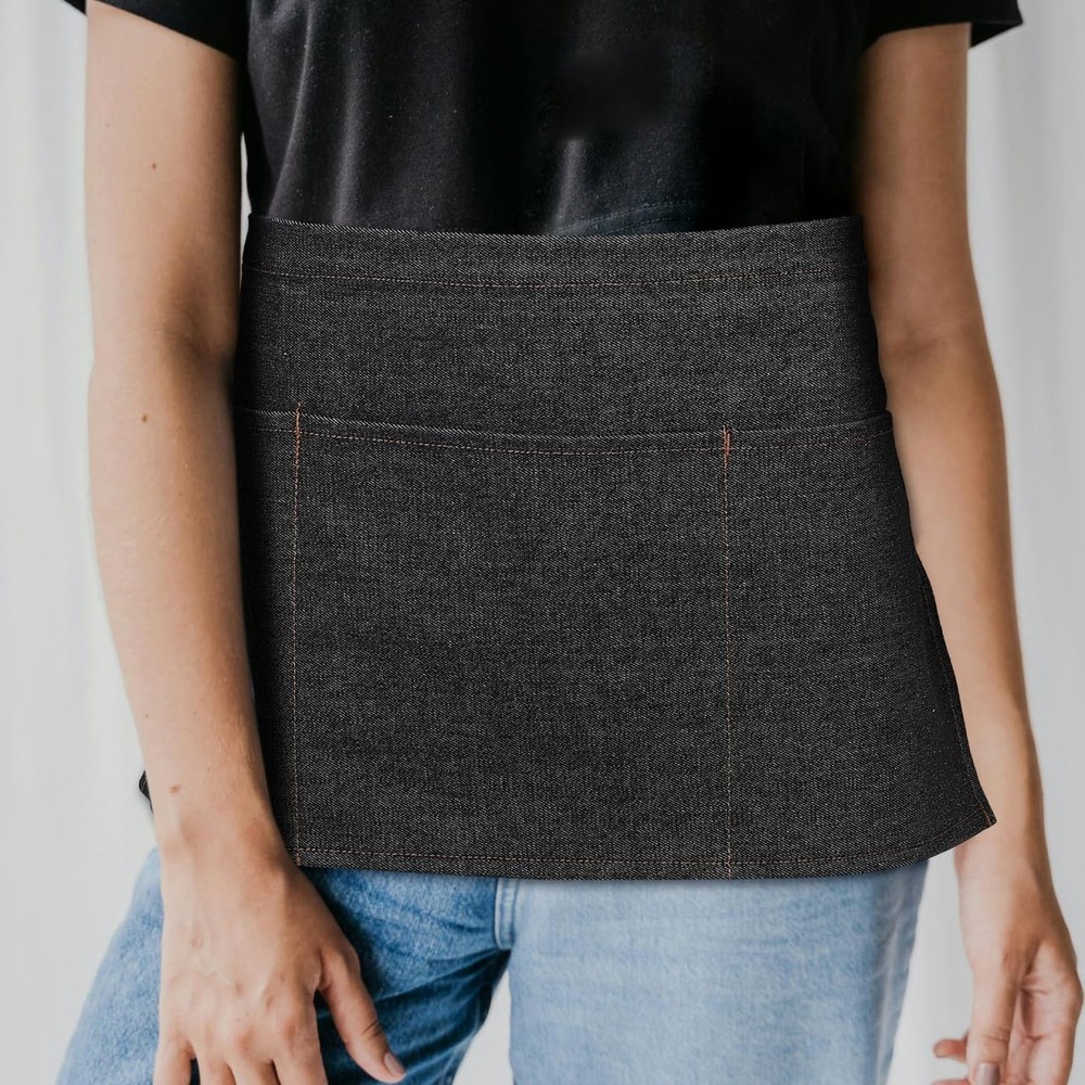 Server Apron - Waitress Apron with 3 Pockets - Denim Server- for Serving Cook...