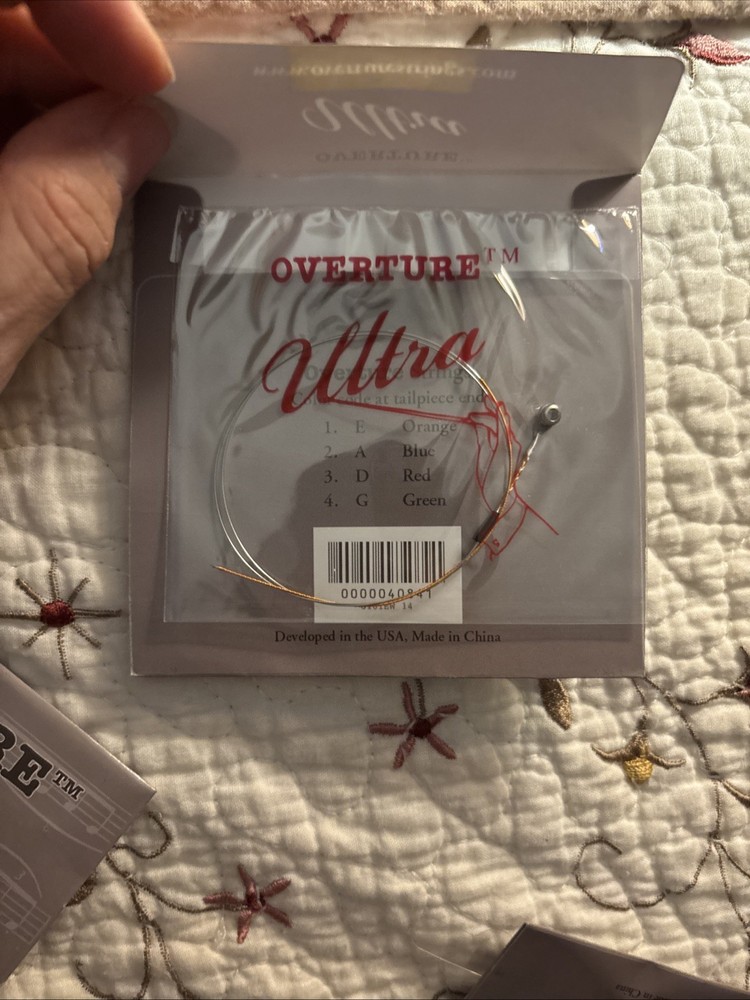 Overture Ultra Violin 1/4 String Full Set | Synthelon Core | Silver Wound