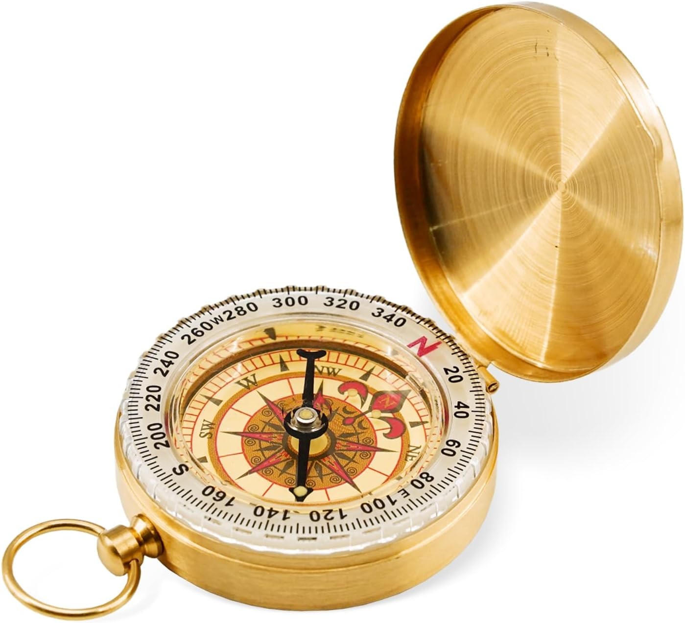 Portable Compass Brass Keychain Watch Pocket Outdoor Camping Hiking Navigation