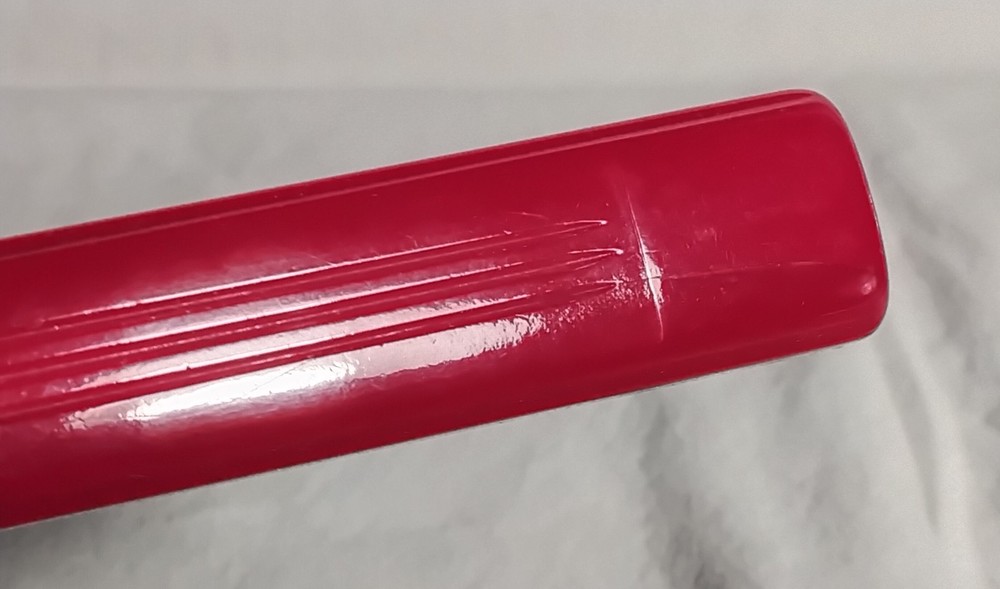 Vtg Chrome Cake Slicer-Red Bakelite Rectangular Handle-Cake Cutlery Utensil MCM