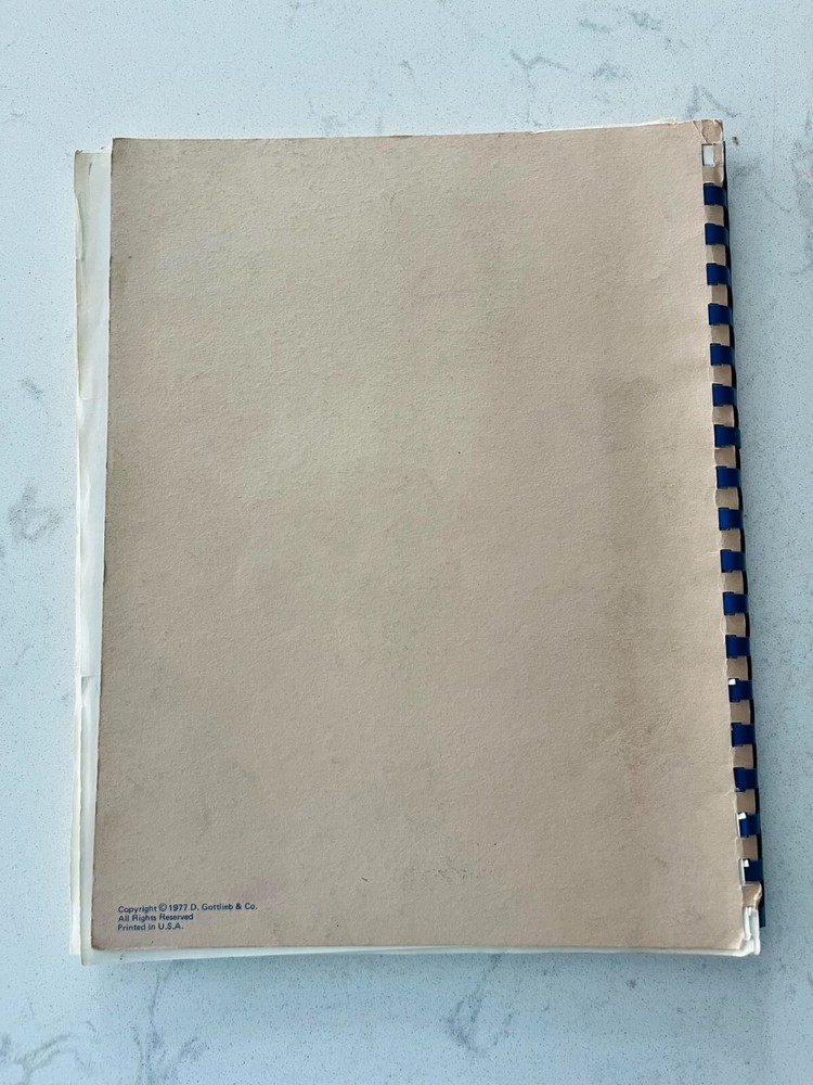 CLEOPATRA Solid State Instruction Manual - Gottlieb - 1977 + Warranty Cert.