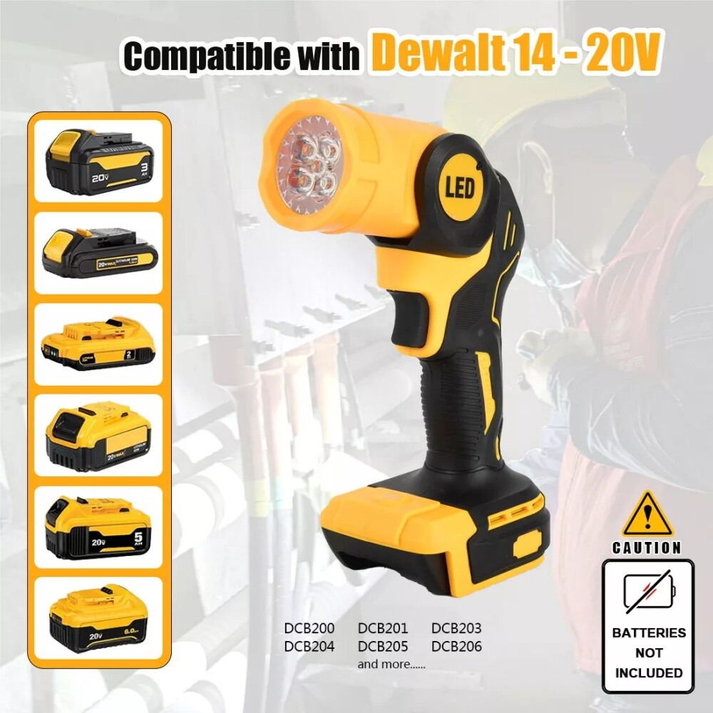 2×For DeWALT LED 20V 20Volt MAX Cordless LED Pivoting Work Light Flashlight TOOL