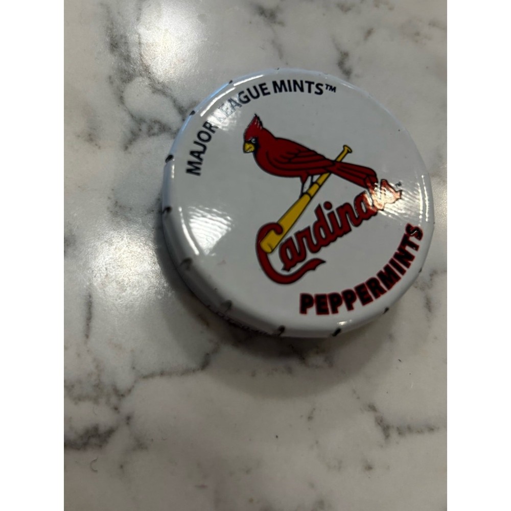 STL Cardinals Small Circle EMPTY Mints Pop Top Container