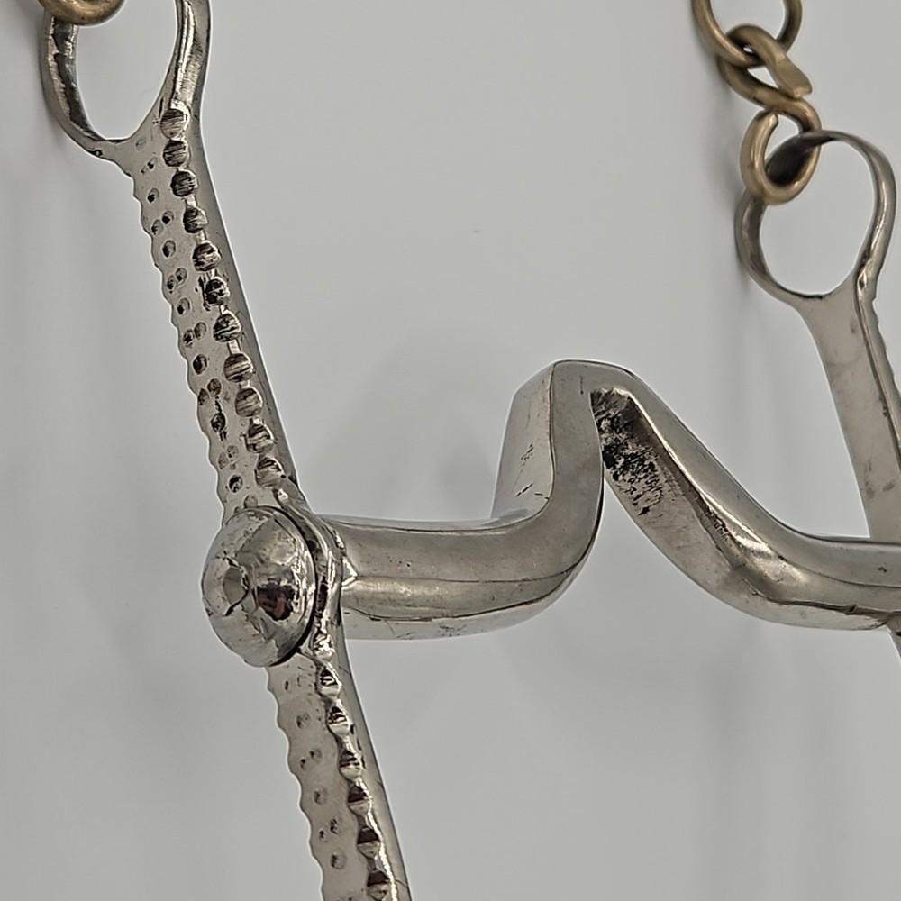 Hand forged Western Shanked Bit Copper Inlay Solid Slobber Bar