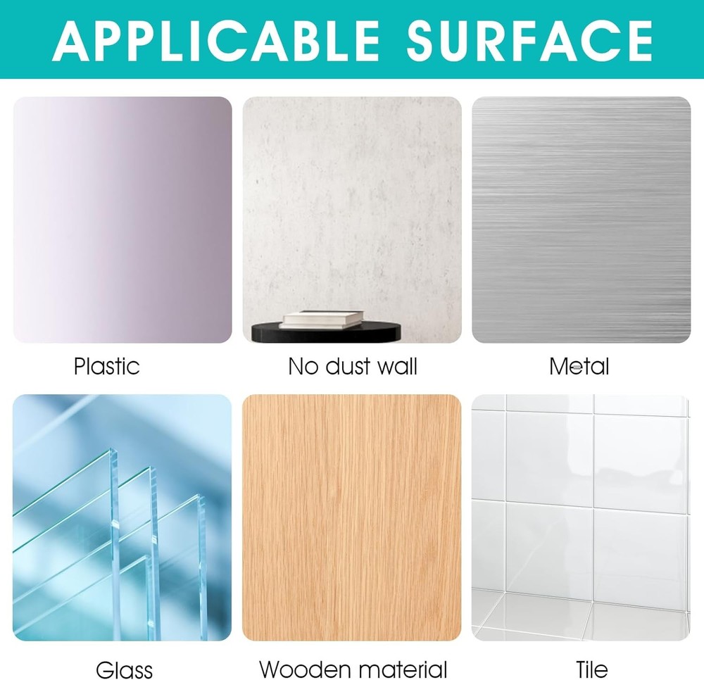 4 Pack Shower Caddy Adhesive Replacement, Strong Sticker Transparent