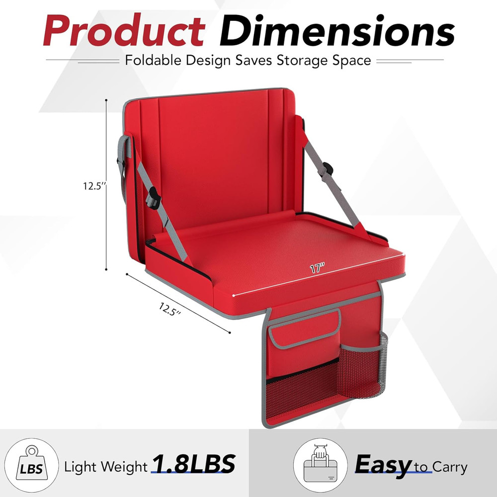Stadium Seats with Back Support 1PACK Adjustable Bleacher Chairs with Back and C