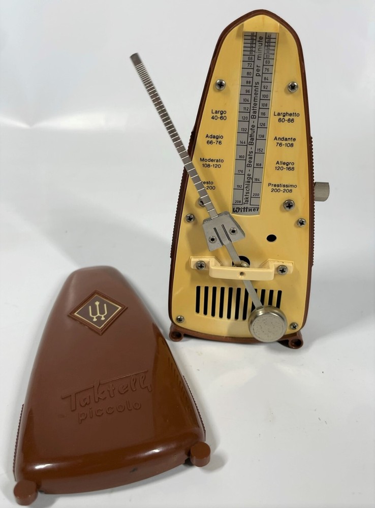 Vintage Wittner Taktell Piccolo Keywound Brown Plastic Mini Meteronome Works