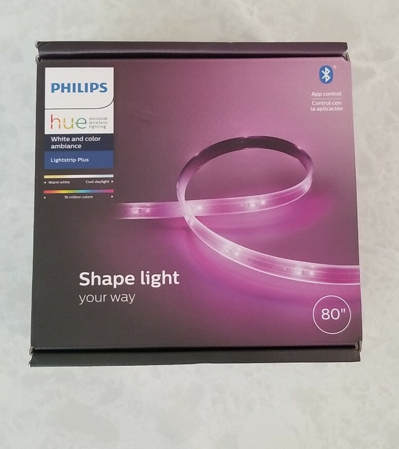 Philips Hue Bluetooth Smart Lightstrip Plus 2m/6ft Base Kit with Plug