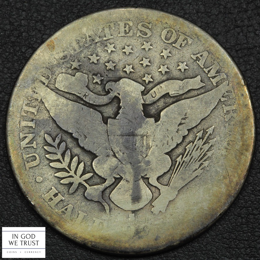 1892 S Barber Silver Half Dollar 50C - Cleaned