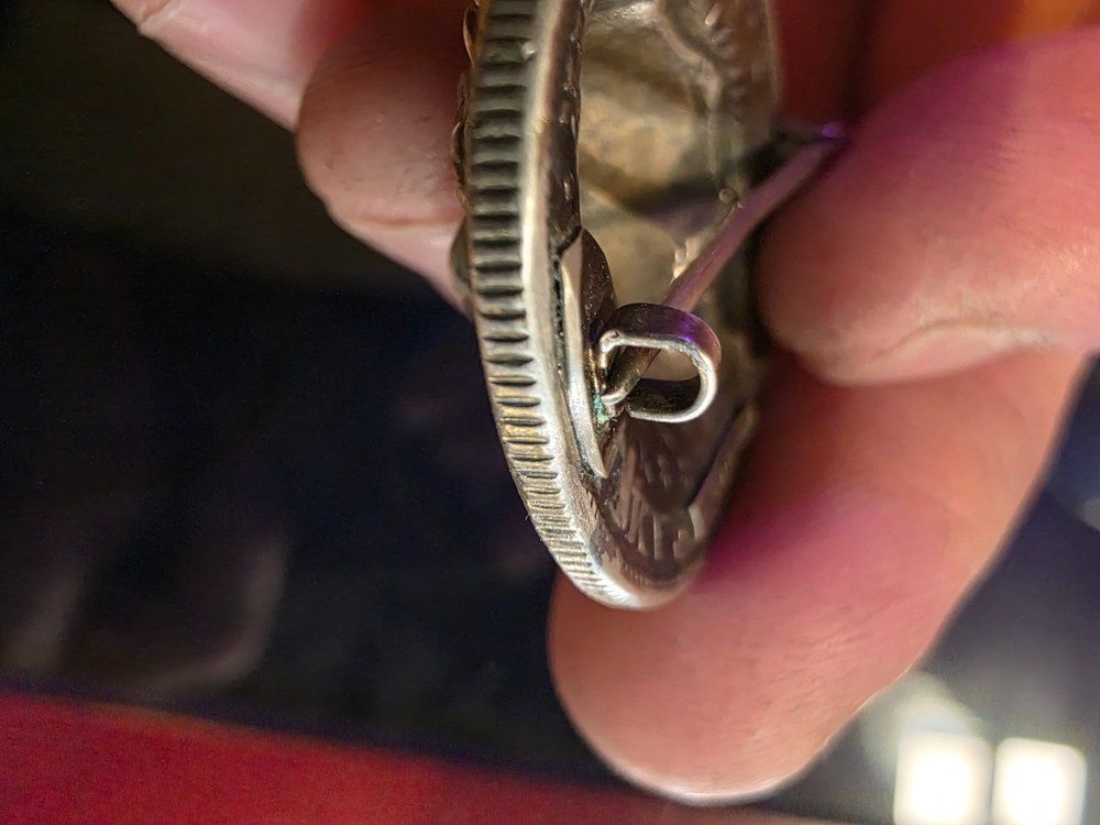 VERY RARE 1908 Barber Half Dollar Repousse' pin