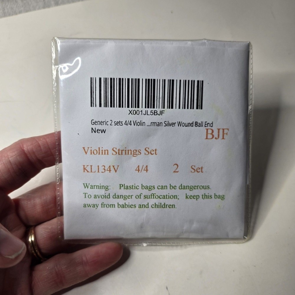 4/4 Violin Strings Unbranded QUANTITY 2 SET Silver Wound Ball End NEW