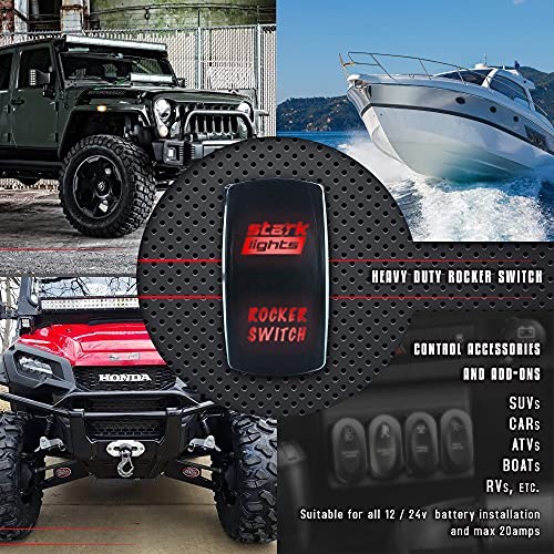 Dome Light - - Laser Etched Toggle Switch 20A 12V - Vertical DOME LIGHT Red