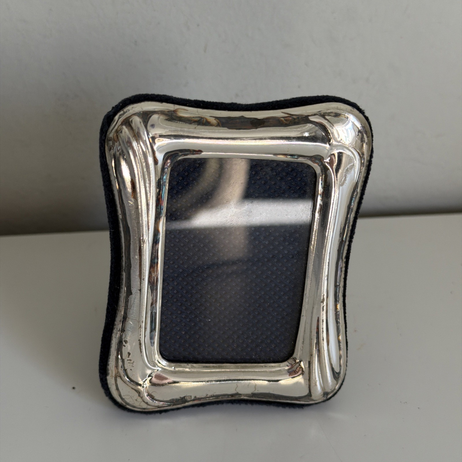 Vintage Sterling Silver 925 Small Frame Velvet 2x3 R 1÷2gv Riccio Argenti Italy