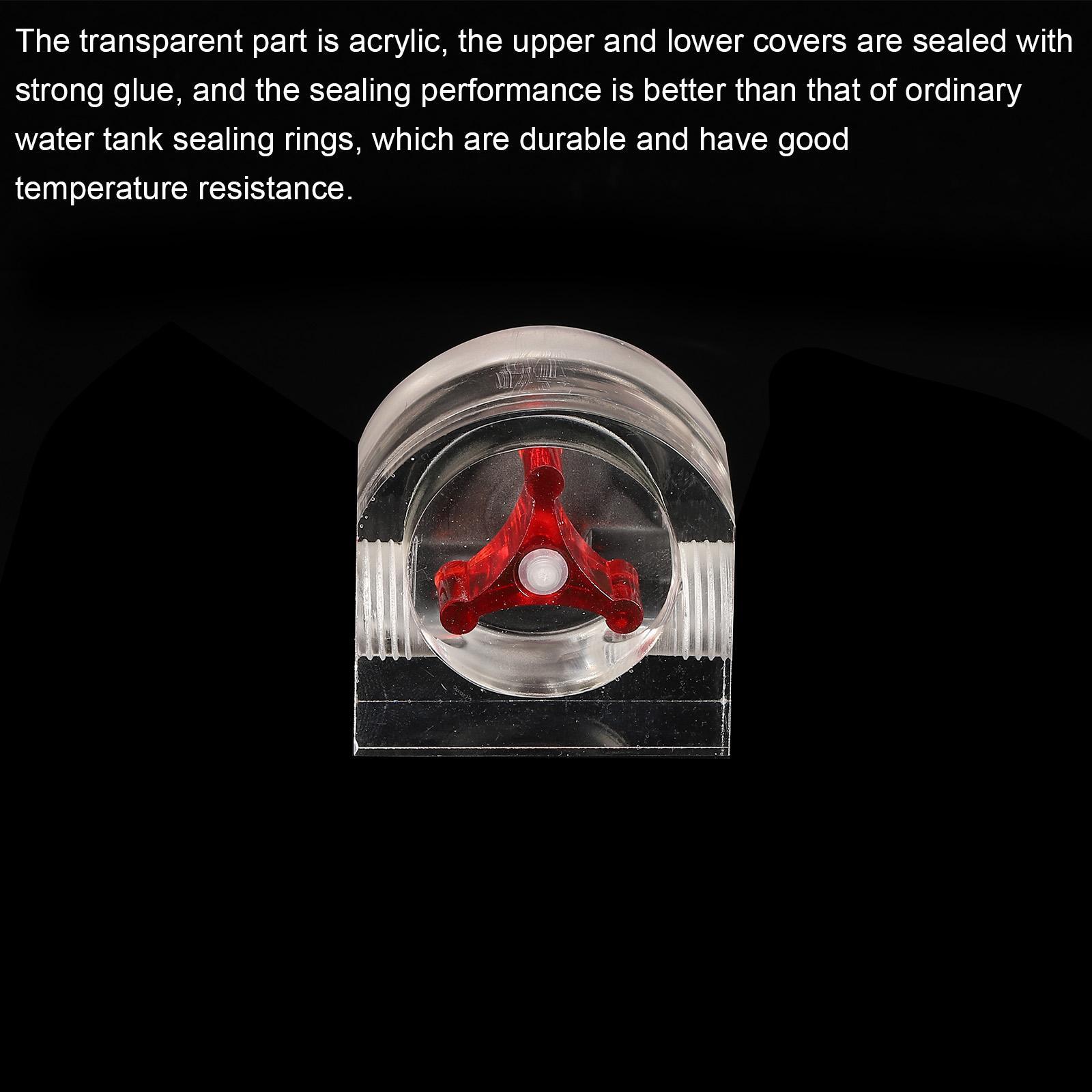 Flow Indicator Acrylic Water Cooling Monitoring Red Semicircle G1/4