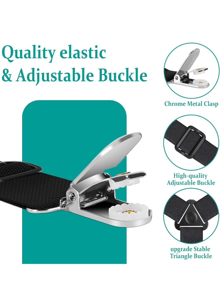 6 Pcs Tuyeabc Bed Sheet Holder Straps, Triangle Adjustable Elastic Fitted Clips