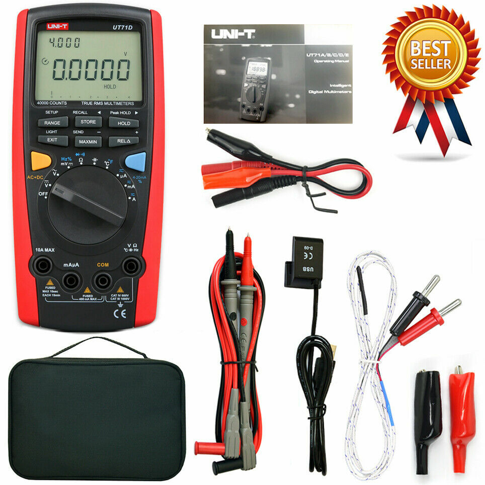 UNI-T UT71D RMS Digital Multimeter Tester DMM USB Car Data Protocol AC DC Power