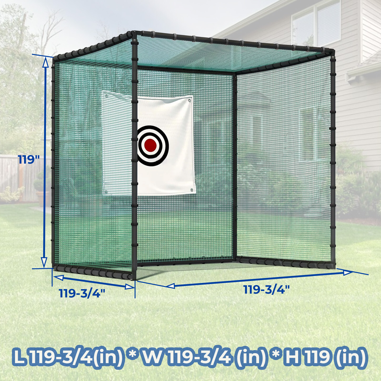 10X10FT Golf Driving Cage Net For Swing Practice Hitting Kit W/Training Aids