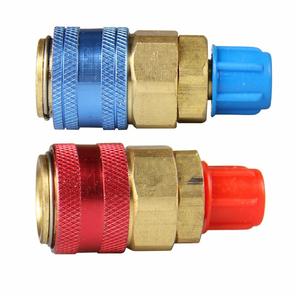 Auto A/C Manifold Air Condition Quick Connector Coupler High Low Adapters Kit