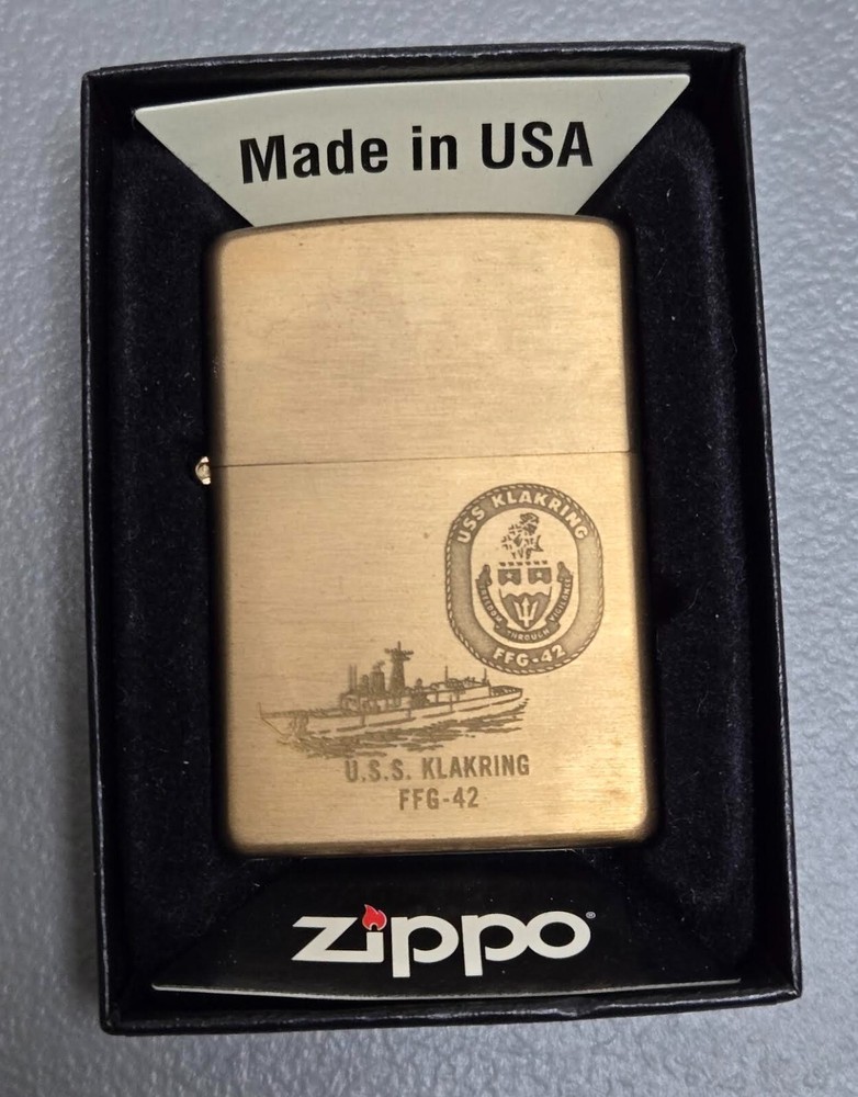 ZIPPO USS KLAKRING FFG-42 2009 Brass LIGHTER