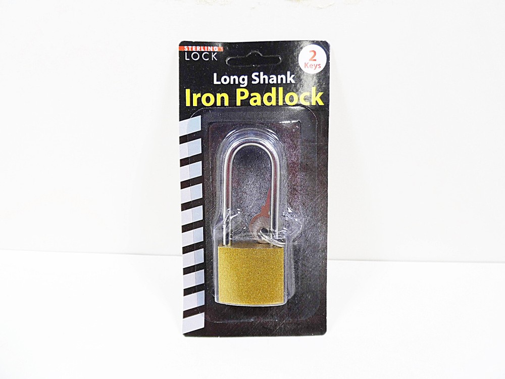 Padlock with Keys Iron Long Shank Padlocks 3" x 1-3/16" Security Lock Locks 1 Pc