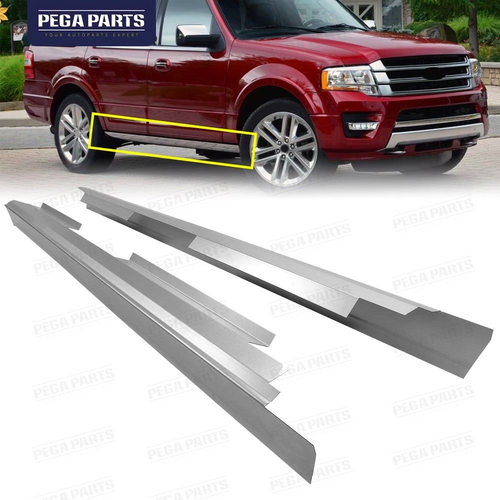 Left & Right Side Rocker Panels Steel For Ford Expedition EL Models 2007-2017