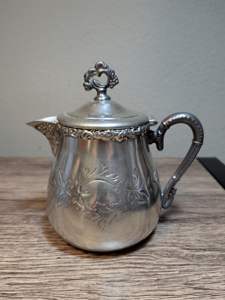 Waltham Silver Co. Quadruple Plate Nicely Chased Mini Tea or Coffee Pot