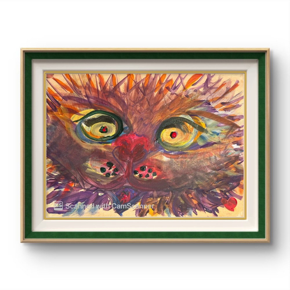 BLESSED#950 9x12 Kitten Canvas Original Art Neo Abstract Expressionism