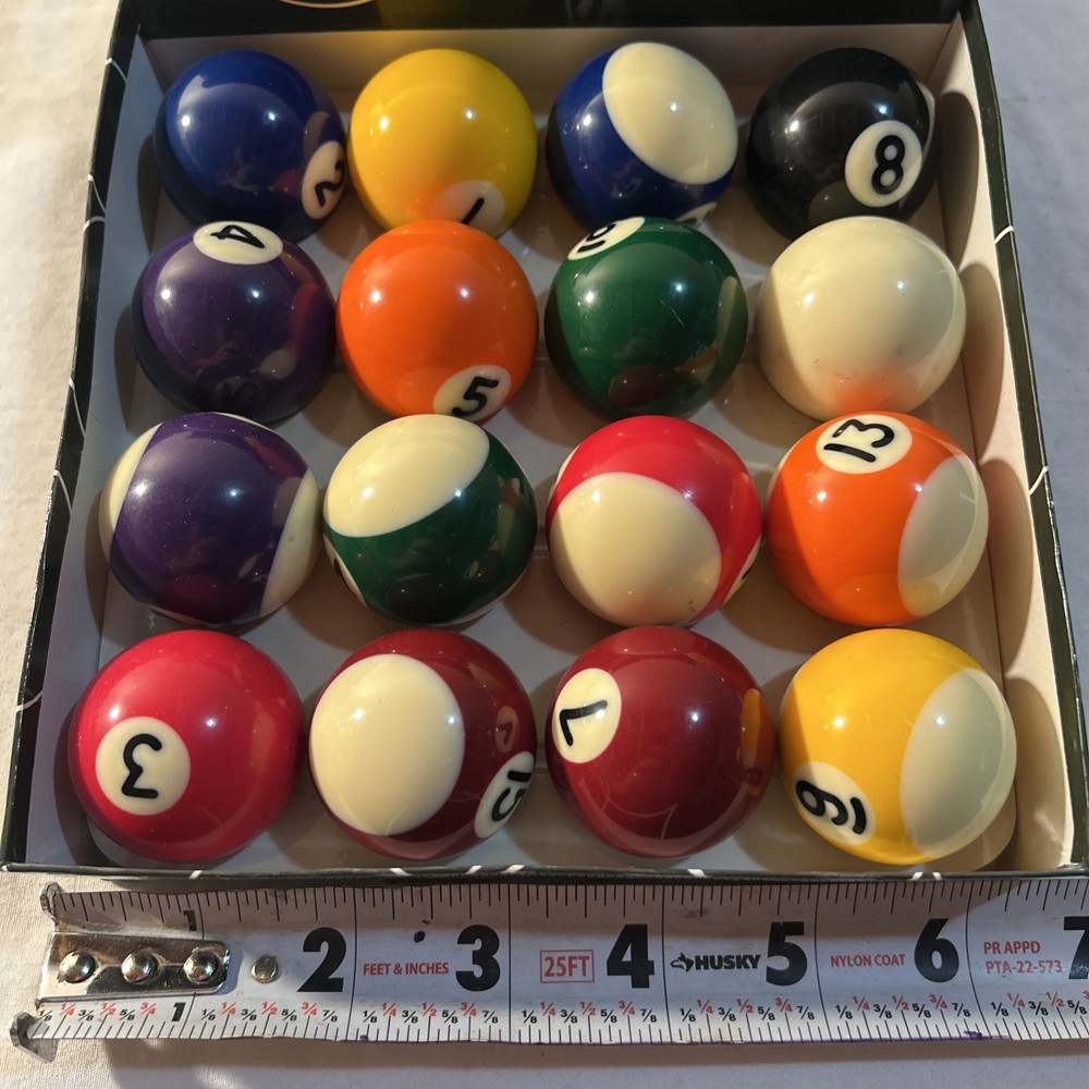 Mini Pool Ball Set 1.7oz Each, With Rack And Box