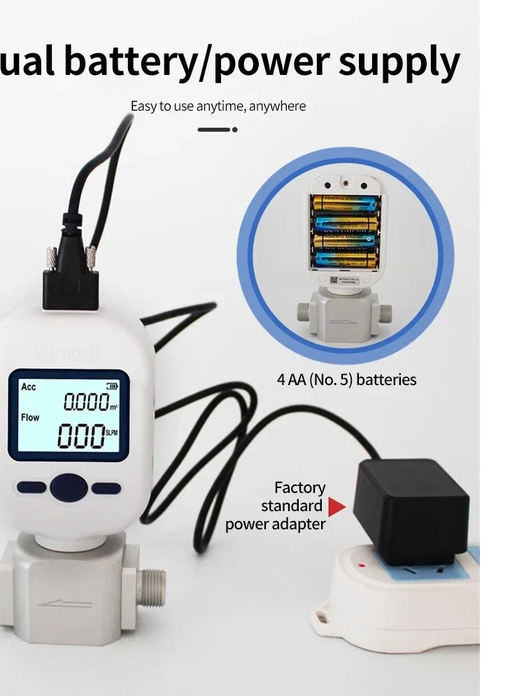 0-20L/min 6mm Digital Display Air Nitrogen Oxygen mass flowmeter Flow Meter