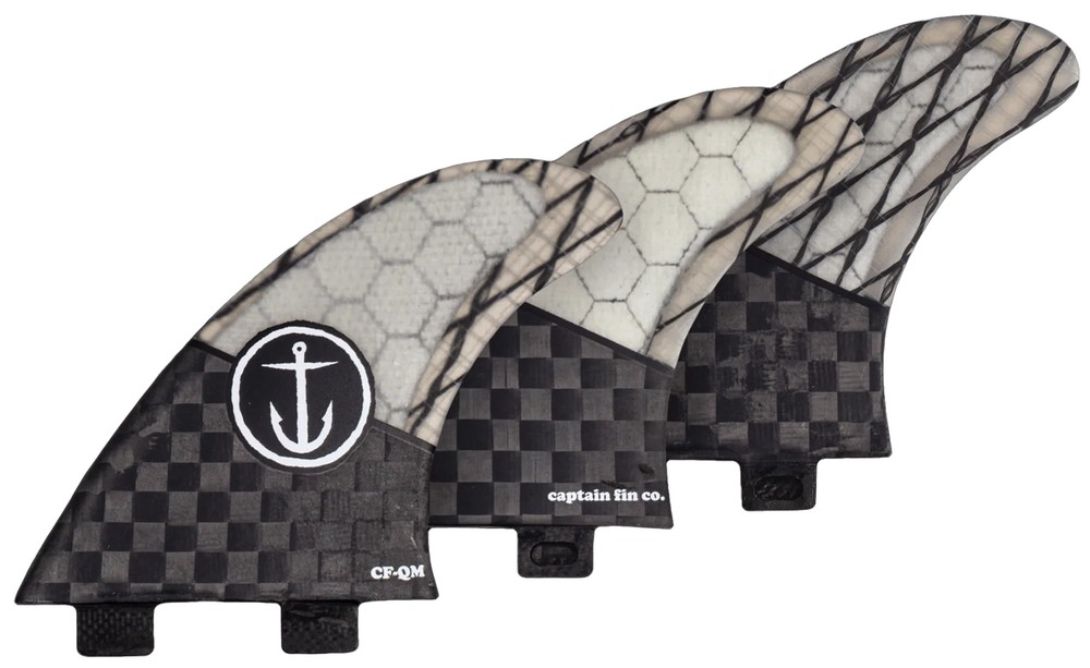 Captain Fin CF Quickness Twin Tab Thruster Fin Set - Black - M - New