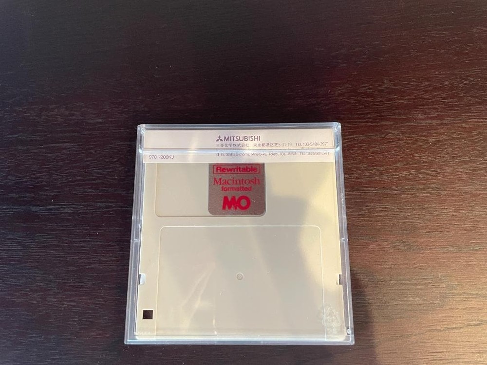 MITSUBISHI 3.5 Inch MO Disk 128MB Macintosh Format Single Disk Unused