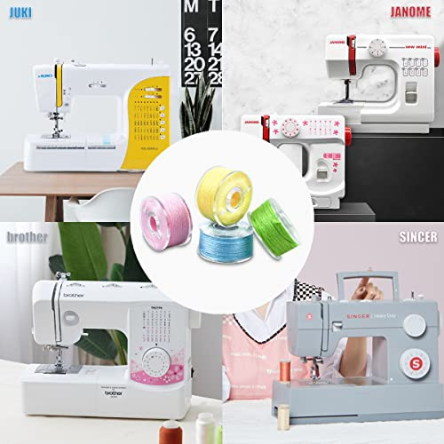 36 Pcs Bobbins and Sewing Threads Prewound Bobbin Thread with Storage Plastic