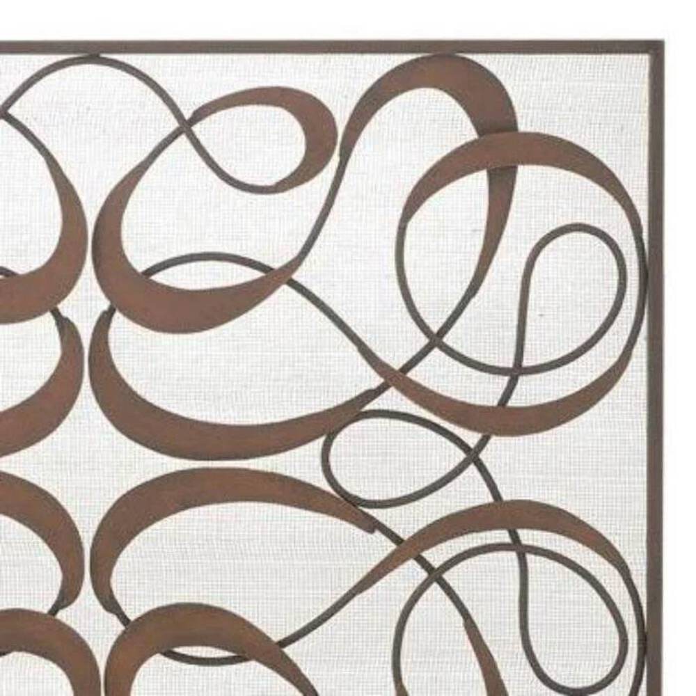 Single Panel Fireplace Screen Dark Gold Swirl Design
