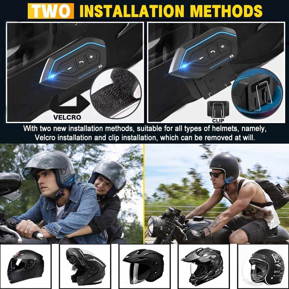 Motorcycle Helmet Intercom Speaker Bluetooth Headset & mic Waterproof Hands-Free
