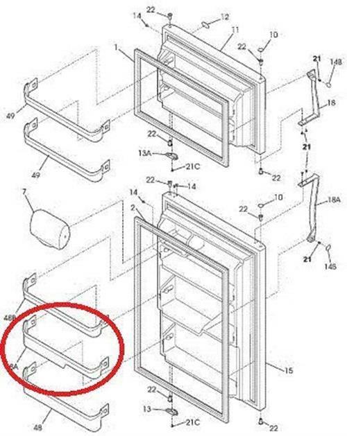 Middle Door Bin Compatible with Frigidaire or Kenmore Refrigerator 240337901