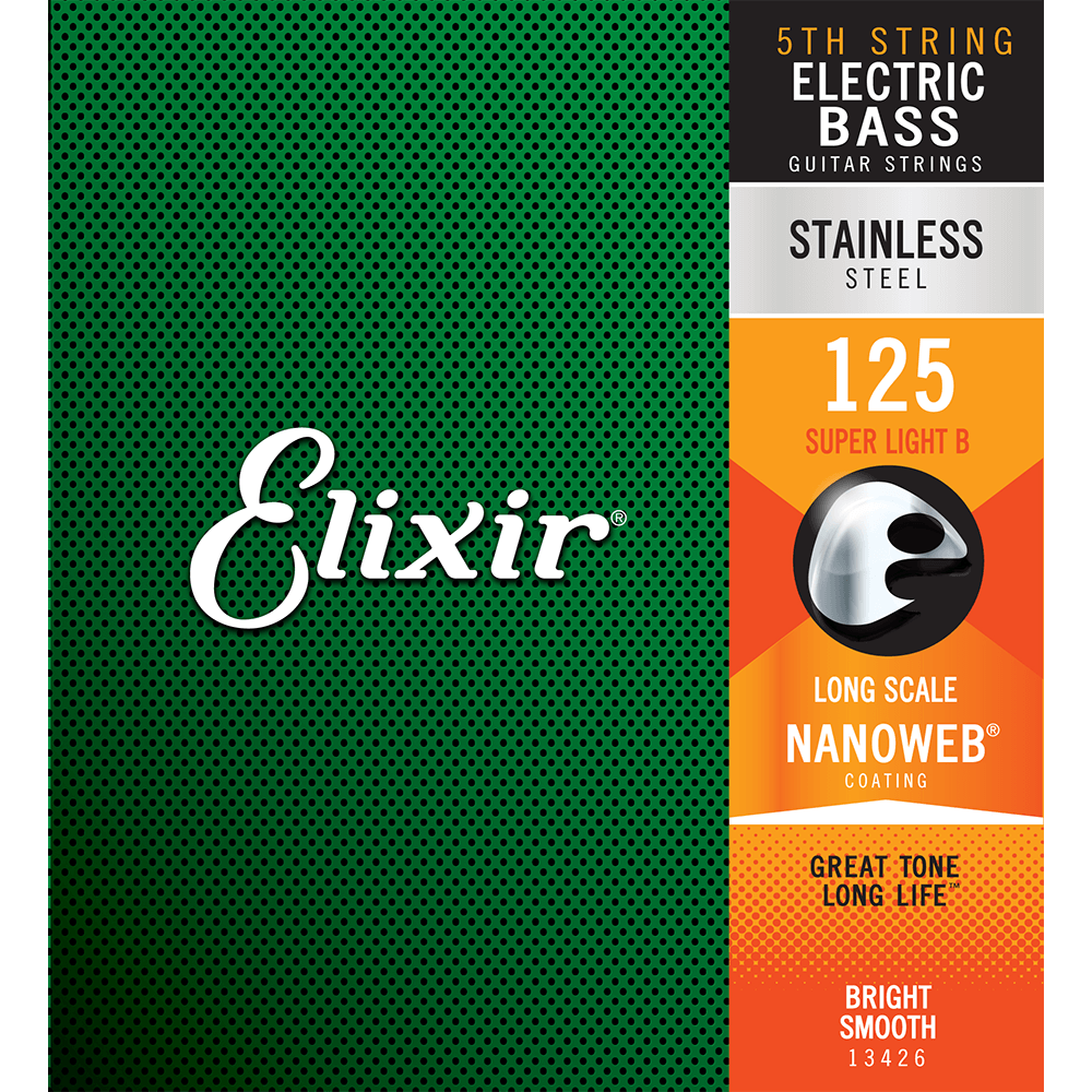 Elixir NANOWEB Stainless Steel 5th Bass String — 13426 Long Scale, Super Light .
