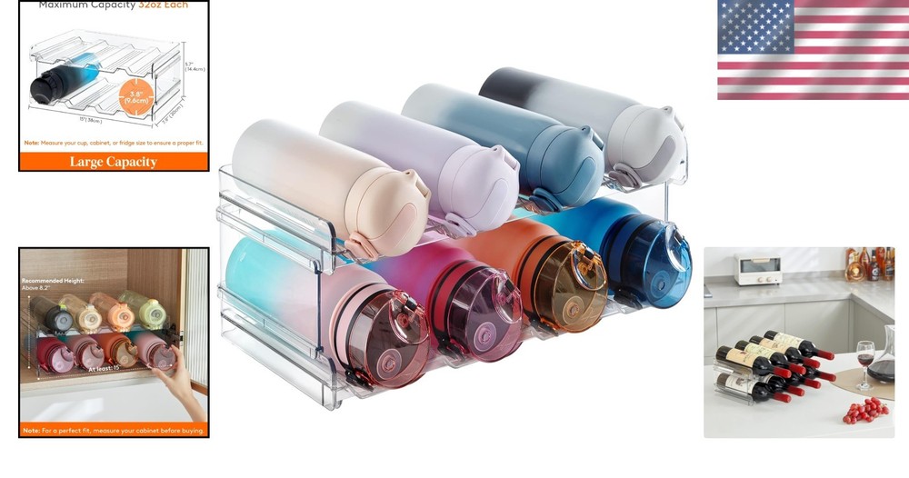 Durable 2-Tier Bottle Holder - Modern Storage Solution for Bottles & Tumblers