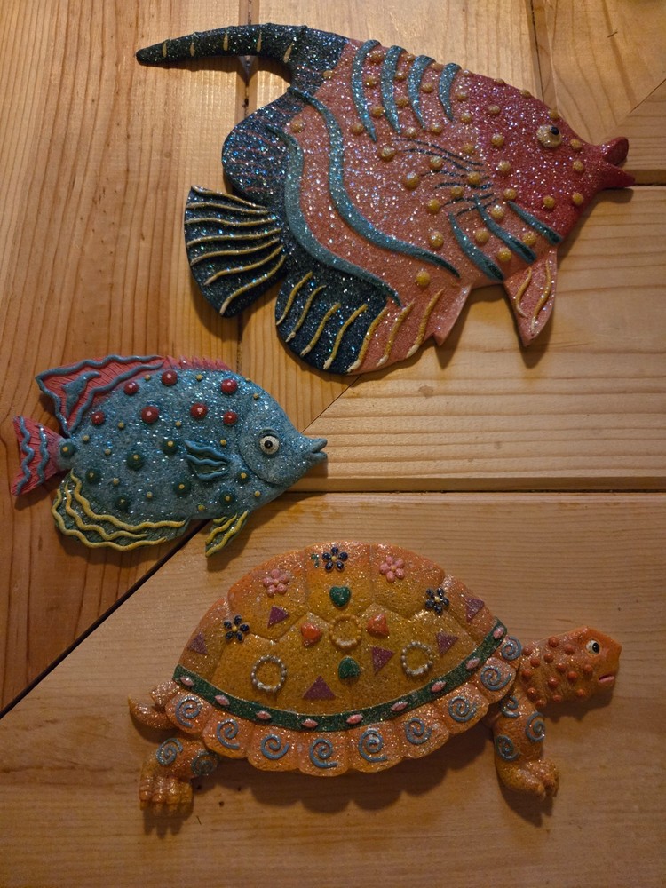 Glitter Fish and Turtle (Set Of Three)
