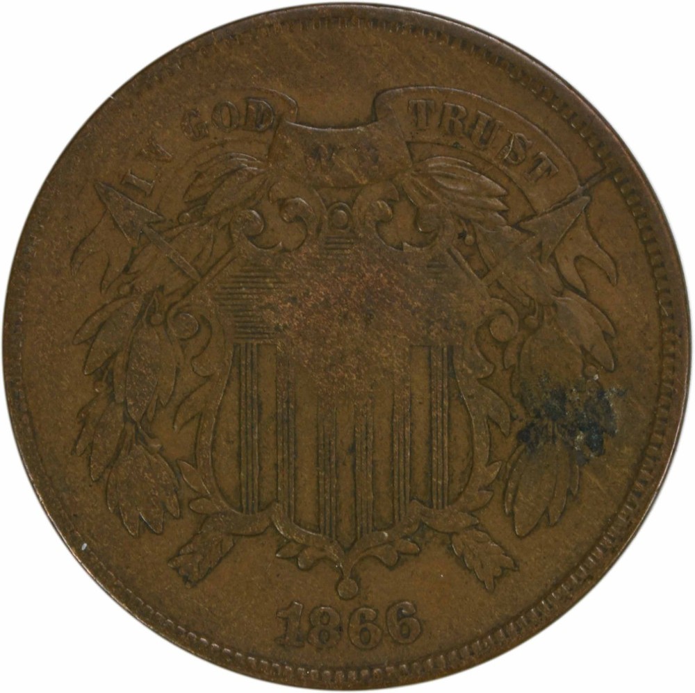 1866 Two Cent Piece VF Uncertified #233