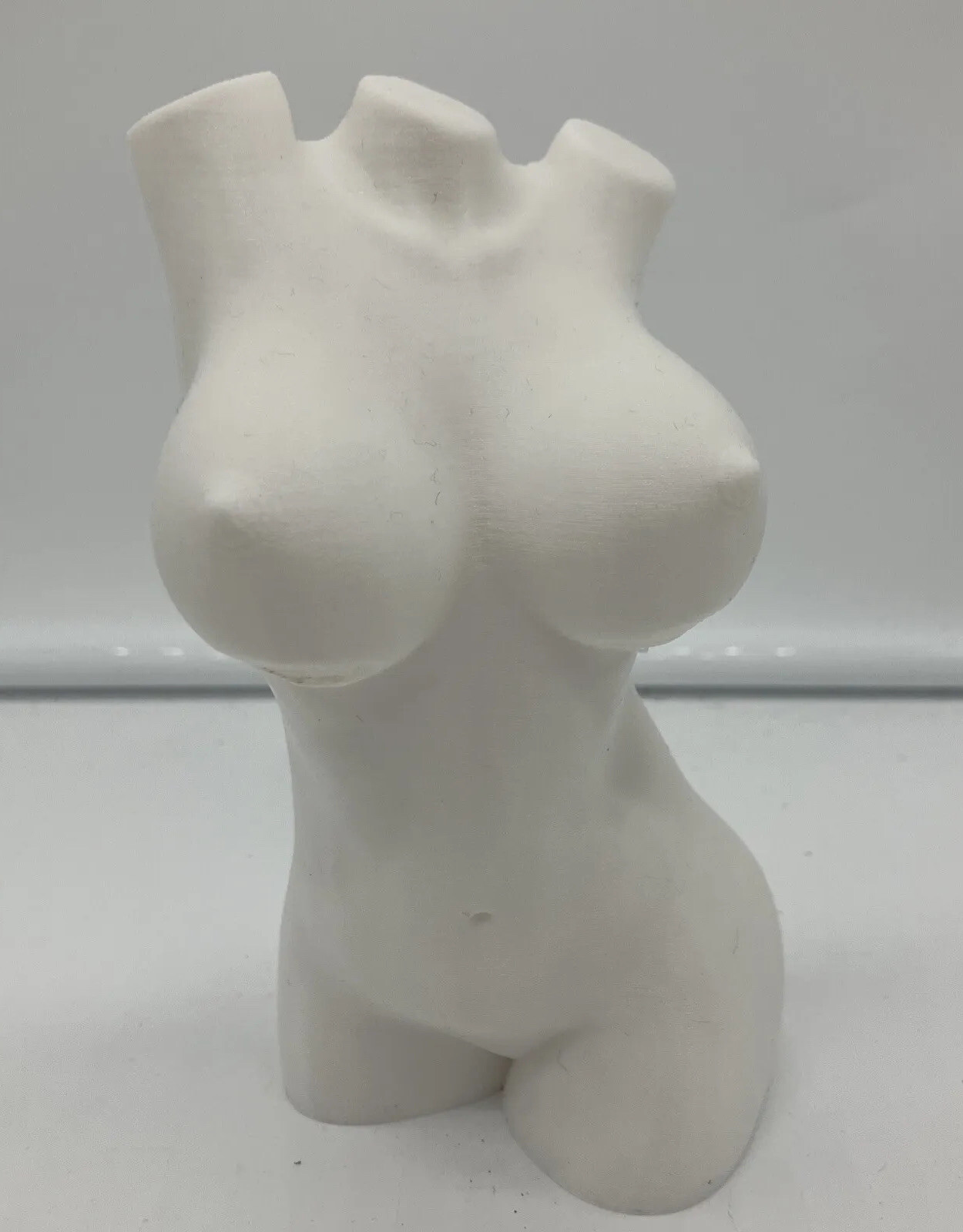 3D Printed Woman Bust Unpainted White Statue Sculpture Desk Ornament