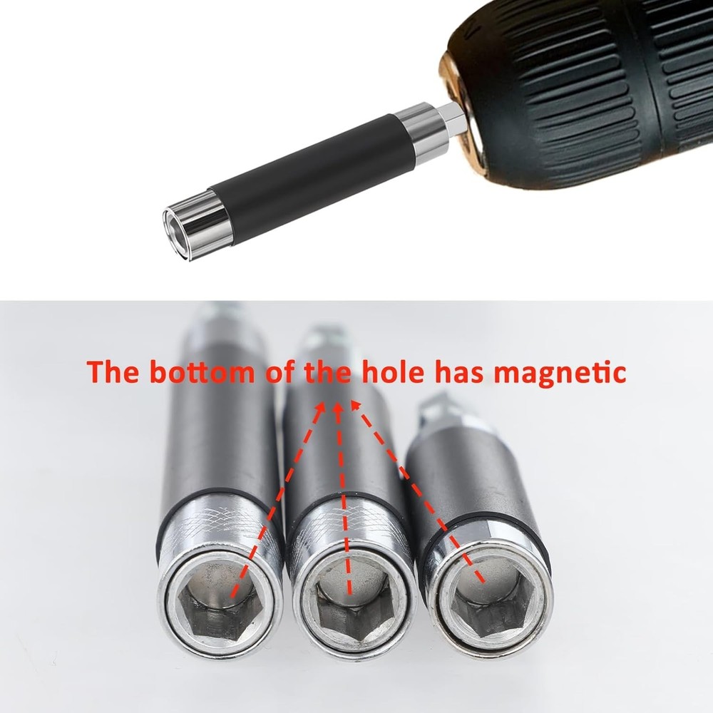 3pcs Magnetic Screw Drive Guide Drill Bit Tip Holder, Quick Release Screwdriv...